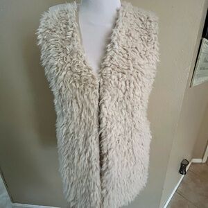 Elegant Beige Faux Fur Vest for Women